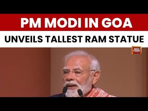 Historic Moment in Goa: PM Modi Reveals 77-Foot Lord Ram Statue